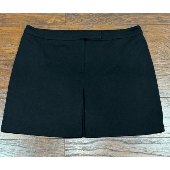 Express Black Mini Skirt Women’s Size 9/10 Stretch Front Slit Career Basic Chic - Picture 2 of 7